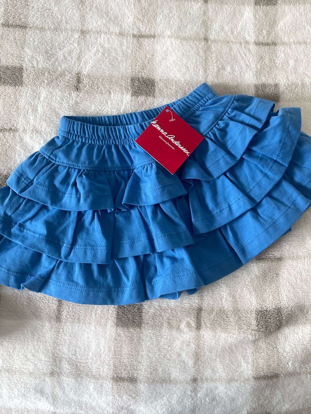 Hanna Andersson Bright Blue Ruffled Tiered Mini Skirt Sz (90) 3 NWT